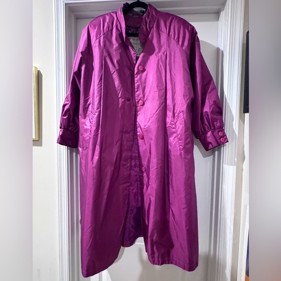 Vintage Chiango by Fleet Street Women’s Purple Trench Coat Jacket - Picture 1 of 9